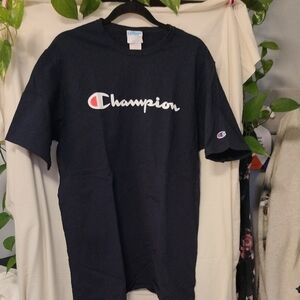 Champion Black Tee with Logo